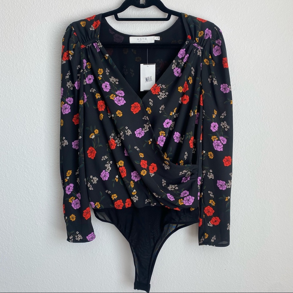 ASTR The Label Floral Bodysuit Top